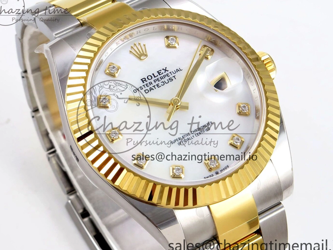 0117 DateJust 41 SS YG ARF 1:1 Best Edition 904L Steel White MOP Dial on Oyster Bracelet SH Sporty 1257